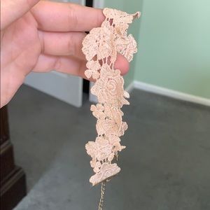Pink lace choker